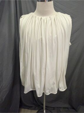 H&M Cream Gathered Neck Sleeveless Draped Toga Top